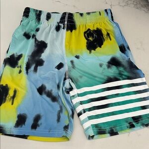 Vibrant Tie-Dye Shorts with Stripes